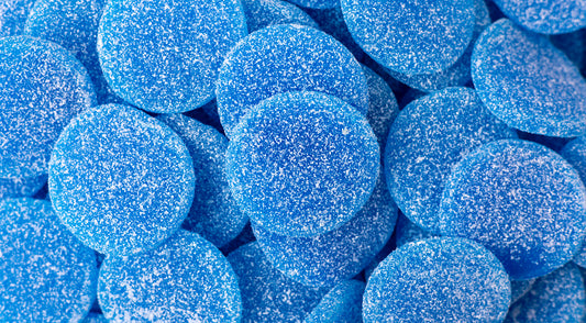 Sour Tropical Blue Pucks Swedish Gummies 4.4lbs