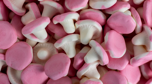 Malaco Swedish Strawberry Foam Mushrooms 1.8lbs Resealable Bag