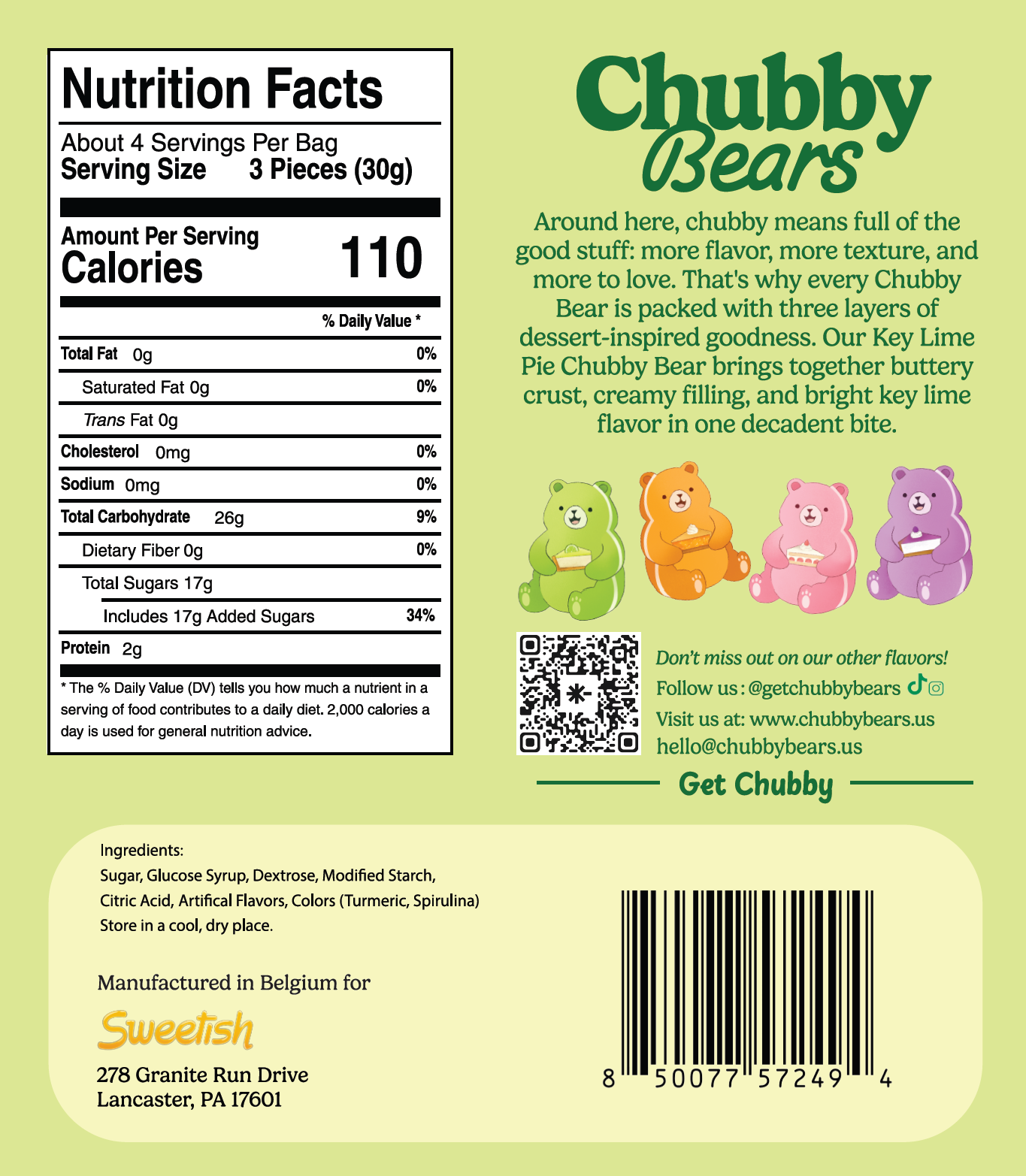 Chubby Bears: Key Lime Pie 4.2oz (8-pack)