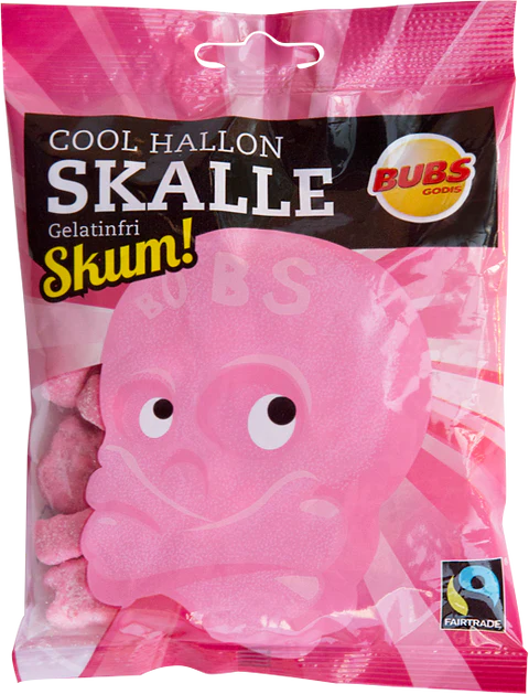 BUBS Cool Raspberry Foam Skulls 90g (12 Pack)