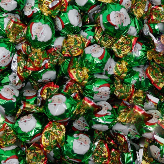Individually Wrapped Swedish Santa Pralines (Green Foil) 13.2lbs