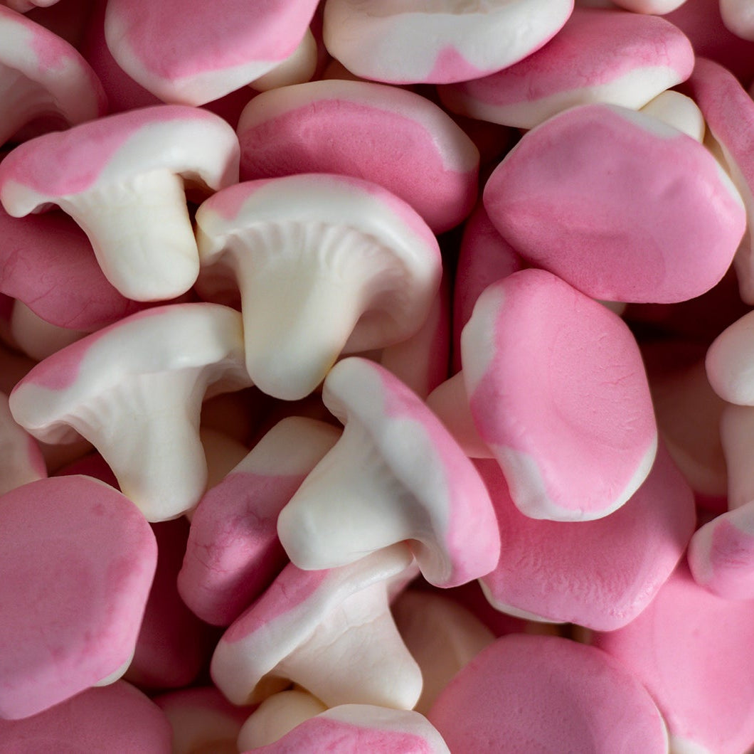 Malaco Swedish Strawberry Foam Mushrooms 1.8lbs Resealable Bag